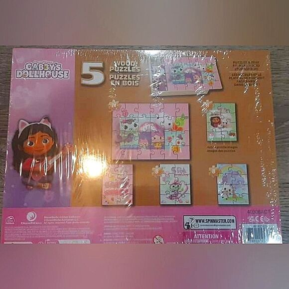 New Gabby's Dollhouse Wood Puzzle Set in Wood Box - Picture 2 of 2